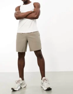 4505 Icon 7 Inch Training Shorts With Quick Dry In Beige