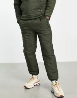 4505 Mb Padded Outdoor Jacket And Quilted Jogger In Khaki