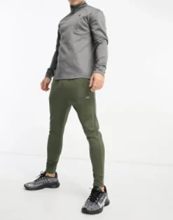 4505 Mb Quick Dry Muscle Fit Hoodie And Super Skinny Jogger In Khaki
