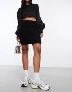 & Other Stories Fluffy Yarn Wool Blend Mini Skirt In