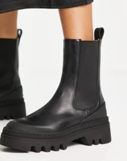 & Other Stories Leather Chunky Sole Boots In