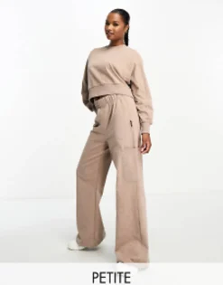 4505 Petite Washed Wide Leg Jogger With Combat Pocket