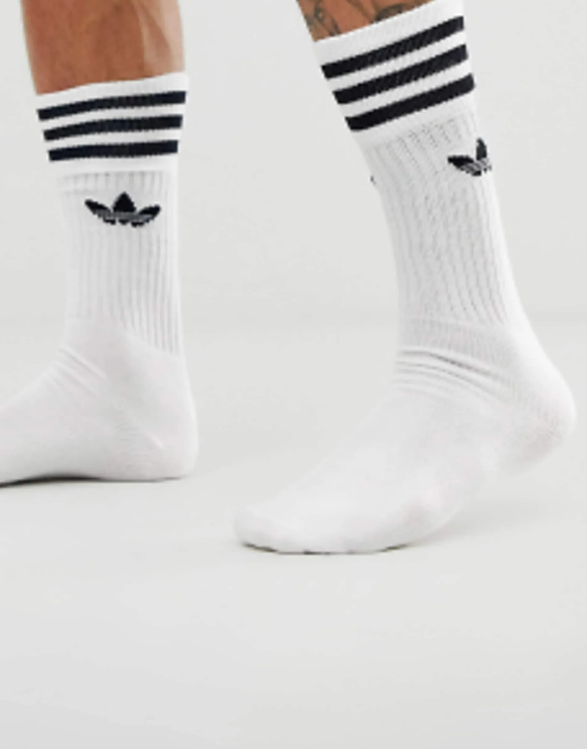 Adidas Originals Adicolor Trefoil 3 Pack Crew Socks In