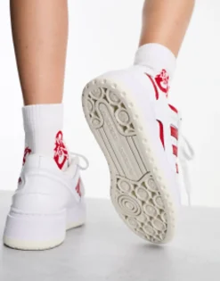 Adidas Originals Forum Xlg Platform Trainers In And Red