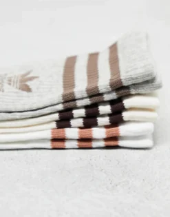 Adidas Originals Mid Cut Socks In Neutrals
