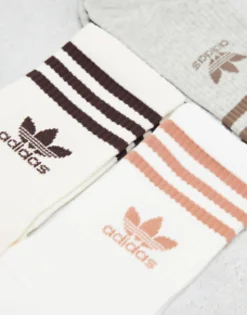 Adidas Originals Mid Cut Socks In Neutrals