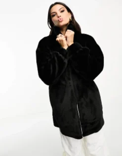 Adidas Originals 'Neutral Court' Faux Fur Coat With Trefoil In