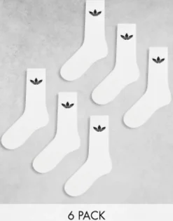 Adidas Originals Trefoil 6 Pack Socks In