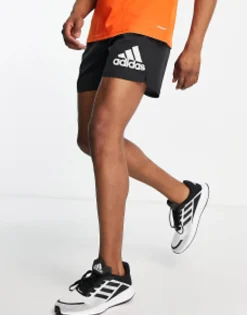 Adidas Running Run It Logo Shorts In
