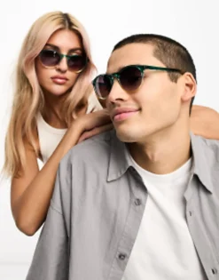 Aj Morgan Grad School Retro Round Festival Sunglasses In Two-Tone