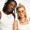 Aj Morgan Grad School Retro Round Sunglasses In With Amber Lens