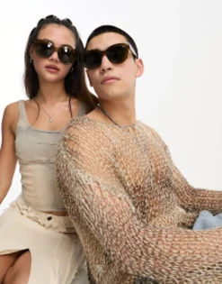 A.Kjaerbede Lilly Round Sunglasses In Smoke Transparent