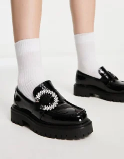 Aldo Joesiee Chunky Loafers With Embellished Buckle In