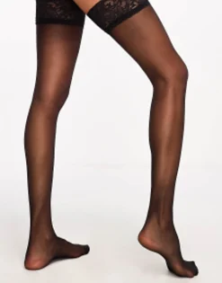 Ann Summers Lace Top Glossy Stocking