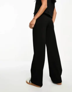 Bershka Petite Wide Leg Slouchy Dad Tailored Trousers In