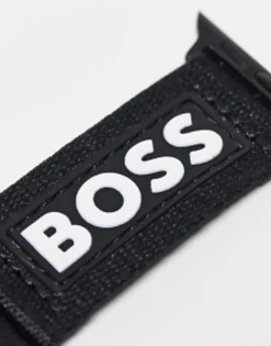 Boss Men'S Silicone Logo Apple Watch Strap In