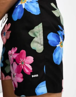 Boss Piranha Floral Print Swim Short In