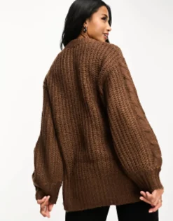 Brave Soul Petite Tokyo Oversized Cable Knit Jumper In