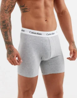 Calvin Klein 3 Pack Boxer Briefs In Black,White And Grey