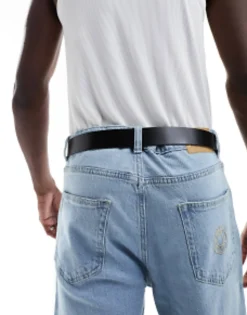 Calvin Klein Jeans Flat Classic Leather Belt In