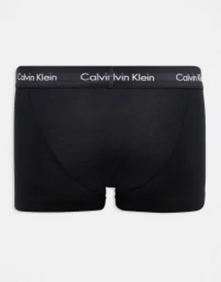 Calvin Klein 3-Pack Low Rise Trunks With Coloured Waistband In