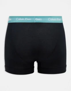 Calvin Klein 3-Pack Trunks With Coloured Waistband In