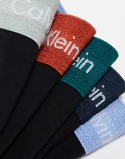 Calvin Klein 5-Pack Trunks With Coloured Waistband In