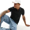 Calvin Klein Stretch Pique Tipping Polo Shirt In Black