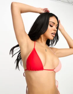 Candypants Bikini In Red Colour Block