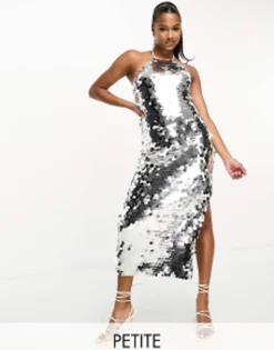 Collective The Label Petite Exclusive Disc Sequin Midi Dress In