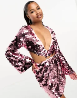 Collective The Label Petite Exclusive Disc Sequin Cut-Out Mini Dress In