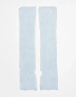 Collusion Open Stitch Knitted Arm And Leg Warmers In Light Blue