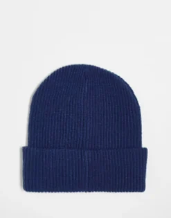 Collusion Unisex Beanie In Navy Blue