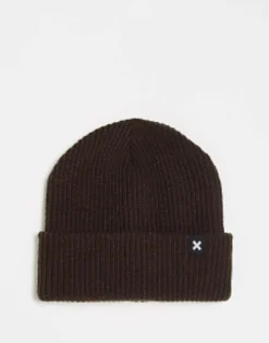 Collusion Unisex Beanie In Chocolate