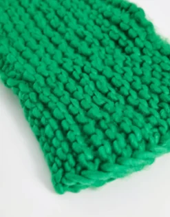 Collusion Unisex Chunky Crochet Knit Balaclava In Green