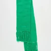 Collusion Unisex Fluffy Knit Logo Scarf In Green