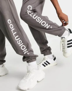 Collusion Unisex Logo Joggers In Dark