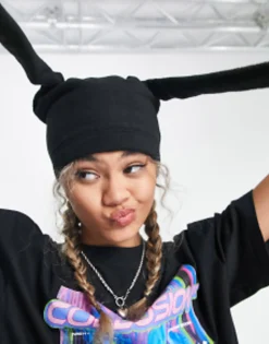 Collusion Unisex Novelty Festival Beanie With Sock Ears In