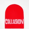 Collusion Unisex Skater Beanie With Logo Knit In