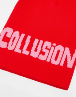 Collusion Unisex Skater Beanie With Logo Knit In