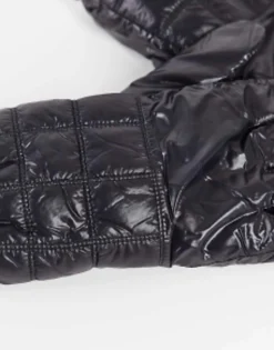 Collusion Unisex Wet Look Padded Gloves In
