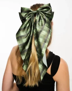 Daisy Street Check Hair Bow In