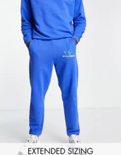 Dark Future Co-Ord Relaxed Jogger With Logo Graphic Print In Blue