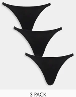 Design 3 Pack Basic Cotton Tanga Thongs In