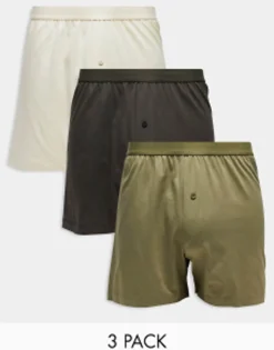 Design 3 Pack Jersey Boxers In Tonal