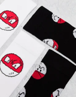 Design 2 Pack Pokemon Sports Sock With Pokeball Design