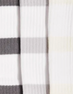 Design 3 Pack Sports Sock With Thick Stripes In Tones