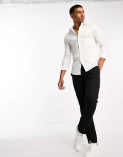 Design 2 Pack Stretch Slim Fit Work Shirt In Save