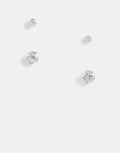 Design 2 Pack Stud Earring Set With Crystal In Tone