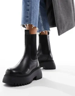 Design Adelaide Leather Chelsea Boots In Black